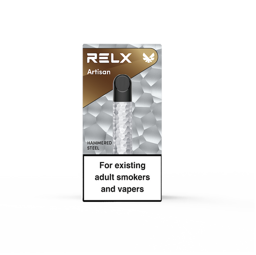 RELX Hammered Steel Device Packaging - the Premium Vaping Experience